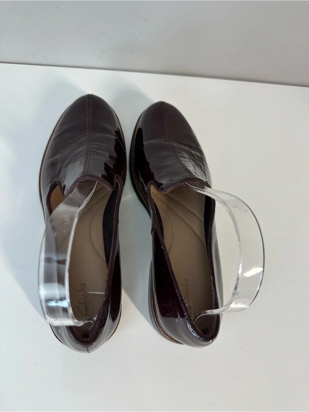 Clarks Frida Aubergine Patent Leather Loafers Size 6